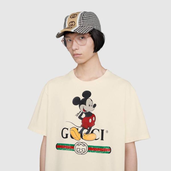 Gucci Men Disney x Gucci Oversize T-Shirt White Organic Cotton Jersey (6)