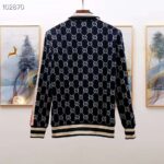 Gucci Men GG Jacquard Cotton Jacket Blue Ivory GG Jacquard Jersey - Image 5