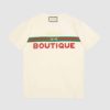 Gucci Men Gucci Boutique Print T-Shirt Off-White Cotton Jersey