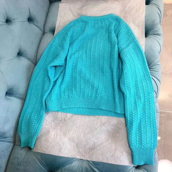 Gucci Men Mohair Crop Sweater Chick Egg Turquoise Knit Wool Blend (1)