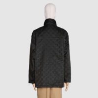 Gucci Men Off The Grid Zip-Up Jacket High Neck Black GG Nylon