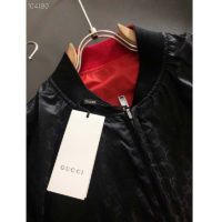 Gucci Men Off The Grid Zip-Up Jacket High Neck Black GG Nylon