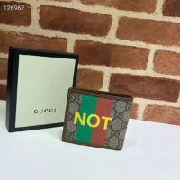 Gucci Unisex ‘Fake/Not’ Print Billfold Wallet GG Supreme Canvas