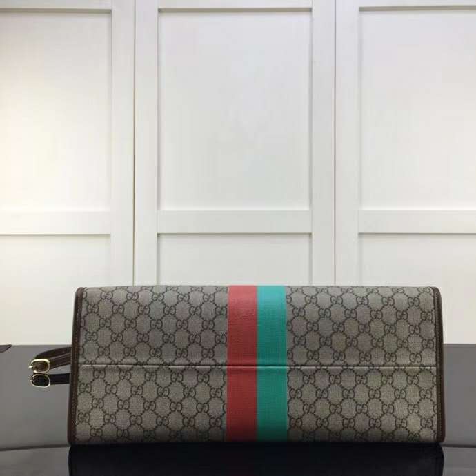 Gucci Unisex ‘Fake/Not’ Print Large Tote Bag GG Supreme Canvas