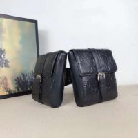 Gucci Unisex GG Embossed Belt Bag Black GG Embossed Leather