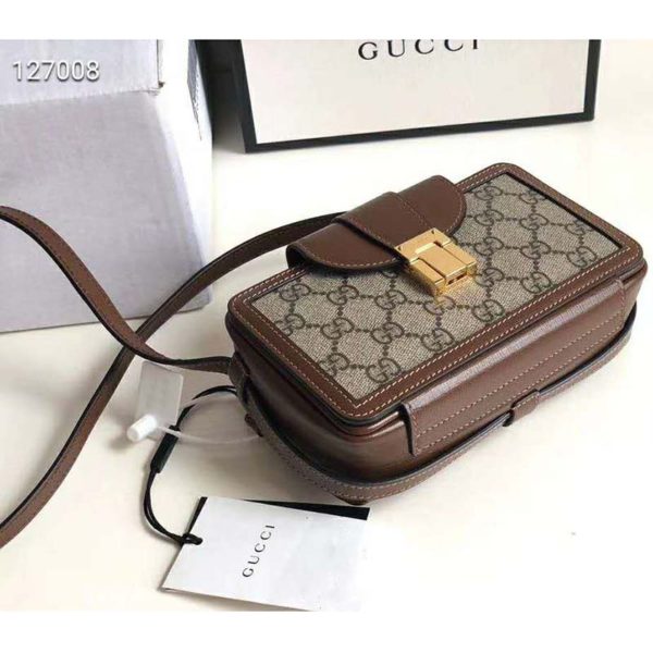 Gucci Unisex GG Mini Bag with Clasp Closure GG Supreme Canvas (10)