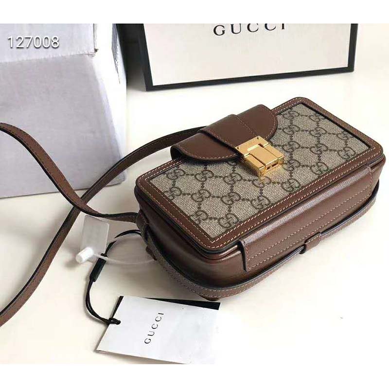 Gucci Unisex GG Mini Bag with Clasp Closure GG Supreme Canvas - LULUX