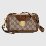 Borsa Gucci unisex GG Mini con chiusura a scatto in tela GG Supreme