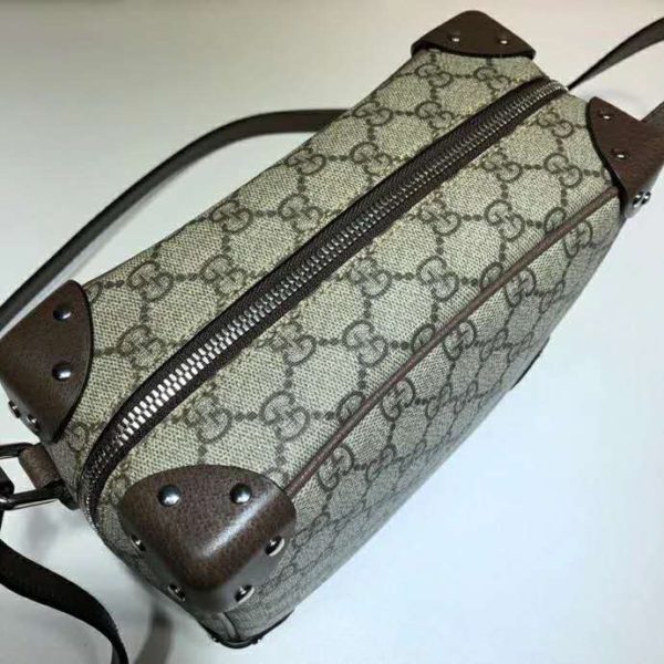 Gucci Unisex GG Shoulder Bag Leather Details GG Supreme Canvas (10)