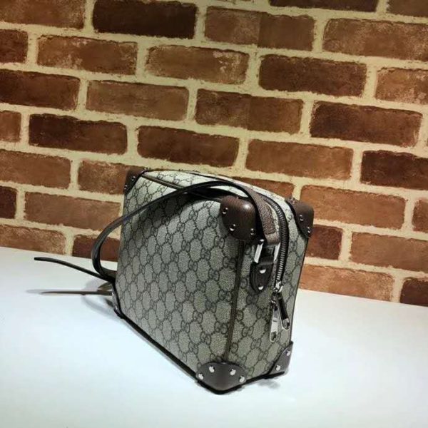 Gucci Unisex GG Shoulder Bag Leather Details GG Supreme Canvas (7)