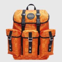 Gucci Unisex Gucci Off The Grid Backpack Orange GG Nylonack Orange GG Nylon (1)