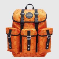 Gucci Unisex Gucci Off The Grid Backpack Orange GG Nylon