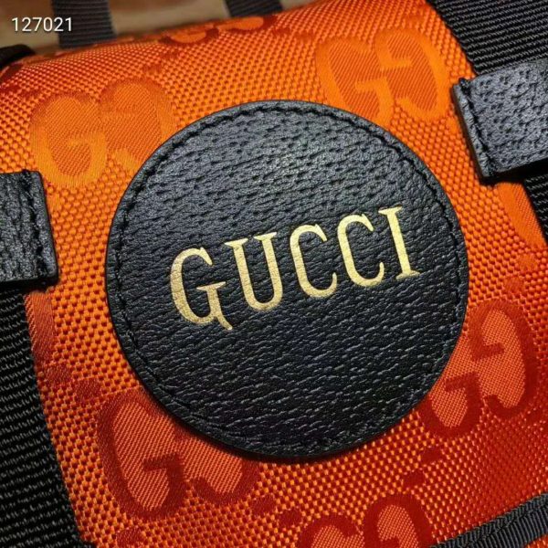 Gucci Unisex Gucci Off The Grid Backpack Orange GG Nylon (5)