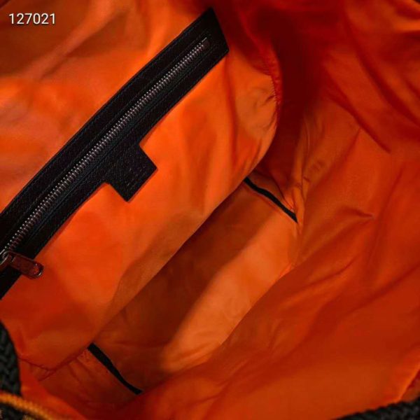 Gucci Unisex Gucci Off The Grid Backpack Orange GG Nylon (9)