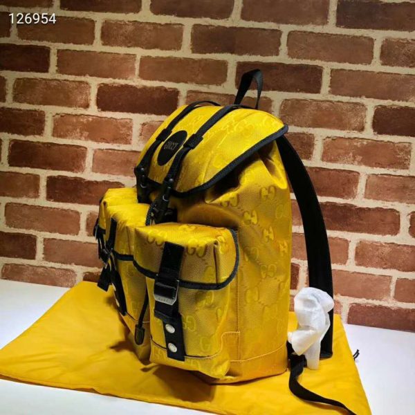 gucci backpack with yellow straps