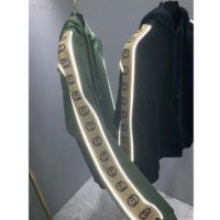 Gucci Women Cotton Jersey Hooded Sweatshirt Green Heavy Felted Organic