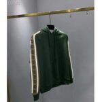 Gucci Women Cotton Jersey Hooded Sweatshirt Green Heavy Felted Organic - Image 2