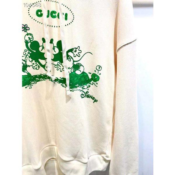 Gucci Women Disney x Gucci Hooded Sweatshirt White Felted Organic Cotton Jersey (11)