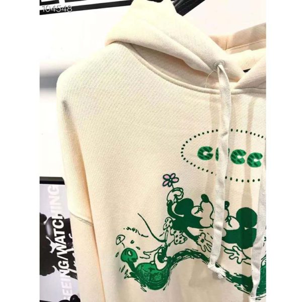 Gucci Women Disney x Gucci Hooded Sweatshirt White Felted Organic Cotton Jersey (9)