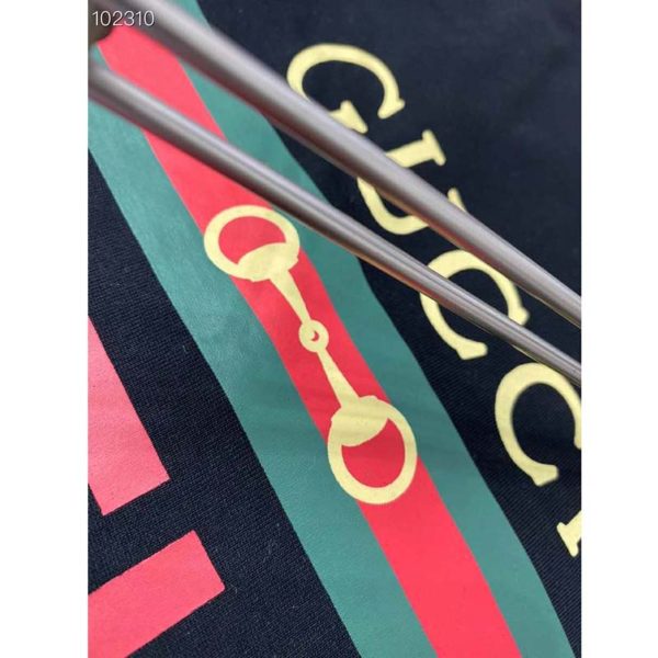 Gucci Women Gucci Boutique Print Oversize T-Shirt Black Cotton Jersey (10)