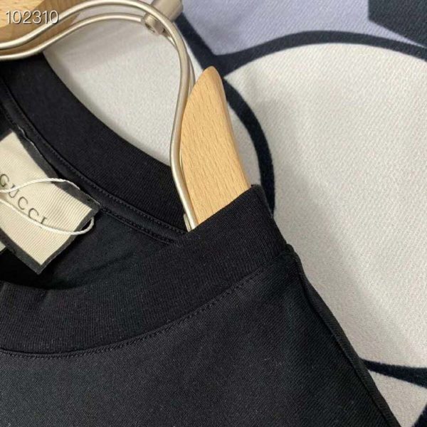 Gucci Women Gucci Boutique Print Oversize T-Shirt Black Cotton Jersey (6)