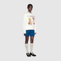 Gucci Women Gucci ‘Mad Cookies’ Print Sweatshirt Cotton Jersey Crewneck-White