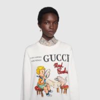 Gucci Women Gucci ‘Mad Cookies’ Print Sweatshirt Cotton Jersey Crewneck-White