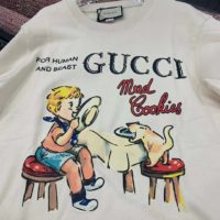 Gucci Women Gucci ‘Mad Cookies’ Print Sweatshirt Cotton Jersey Crewneck-White