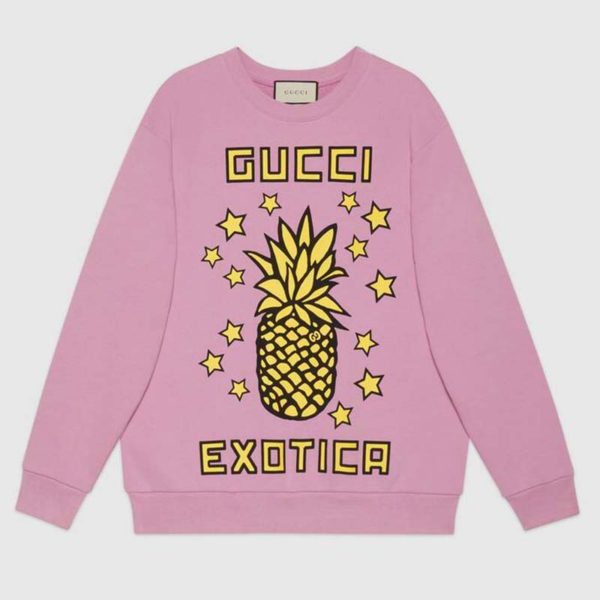 Gucci Women Gucci Pineapple Print Sweatshirt Organic Cotton JerseyGucci Exotica