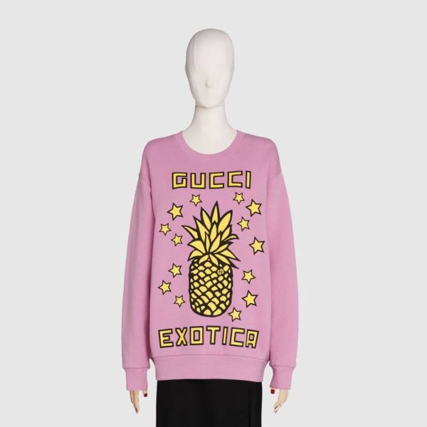 Gucci Women Gucci Pineapple Print Sweatshirt Organic Cotton JerseyGucci Exotica (4)