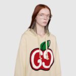 Gucci Women Hooded Dress with GG Apple Print White Organic Cotton Jersey - immagine 6