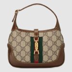 Gucci Women Jackie 1961 Mini Hobo Bag BeigeEbony GG Supreme Canvas