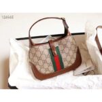 Gucci Women Jackie 1961 Mini Hobo Bag Beige/Ebony GG Supreme Canvas – Bild 4