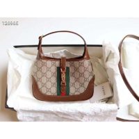 Gucci Women Jackie 1961 Mini Hobo Bag BeigeEbony GG Supreme Canvas