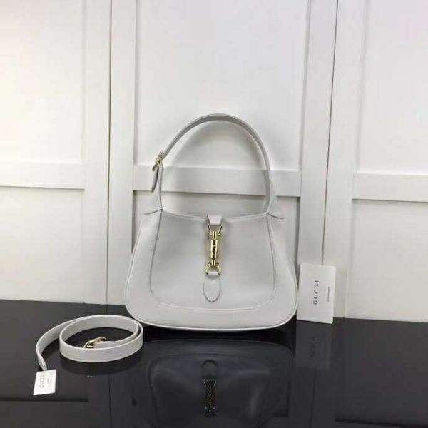 Gucci Women Jackie 1961 Small Hobo Bag in White Leather (1)