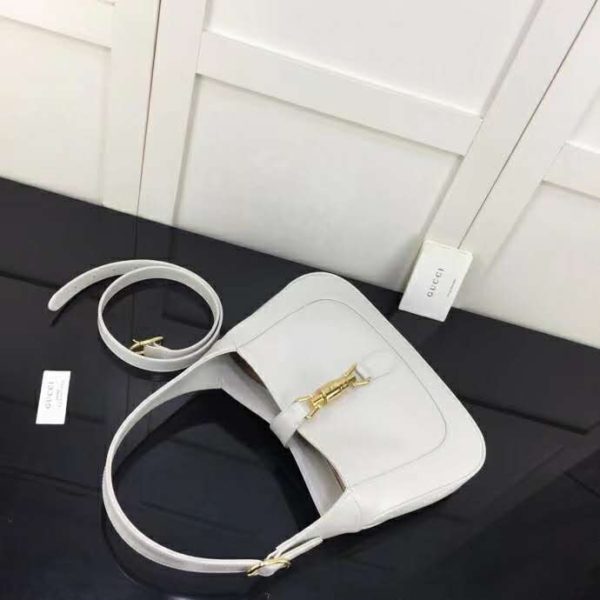 Gucci Women Jackie 1961 Small Hobo Bag in White Leather (3)