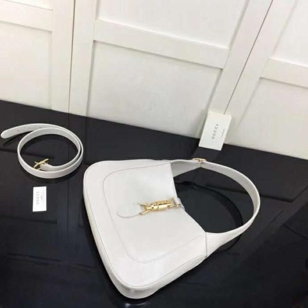 Gucci Women Jackie 1961 Small Hobo Bag in White Leather (5)