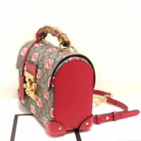 Gucci Women Padlock Small Bamboo Shoulder Bag GG Apple Print