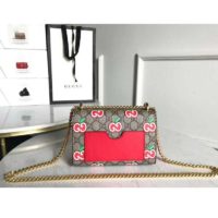 Gucci Women Padlock Small Shoulder Bag GG Apple Print GG Supreme Canvas