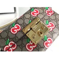 Gucci Women Padlock Small Shoulder Bag GG Apple Print GG Supreme Canvas