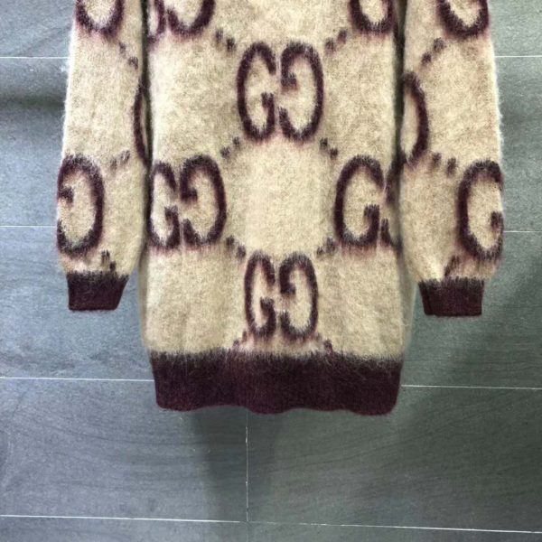 Gucci Women Reversible GG Mohair Wool Cardigan Brushed GG Jacquard Blend (13)