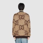Gucci Women Reversible GG Mohair Wool Cardigan Brushed GG Jacquard Blend - Image 13