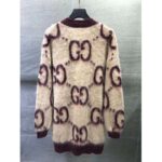 Gucci Women Reversible GG Mohair Wool Cardigan Brushed GG Jacquard Blend - Image 3