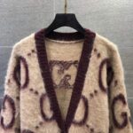 Gucci Women Reversible GG Mohair Wool Cardigan Brushed GG Jacquard Blend - Image 4