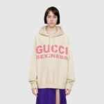 Gucci Women Sexiness Print Sweatshirt Washed Off-White Light Felted Cotton Jersey - Image 11