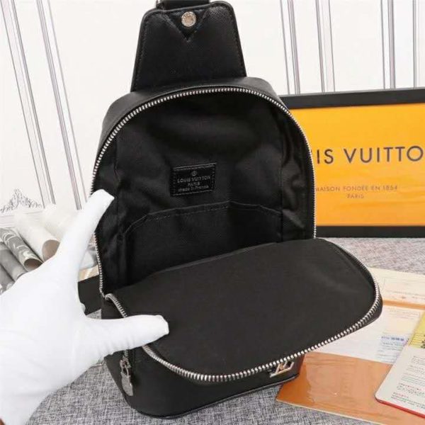 Louis Vuitton LV Men Avenue Sling Bag Taiga Leather-Black (10)