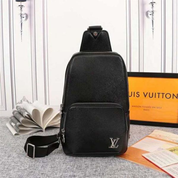 Louis Vuitton LV Men Avenue Sling Bag Taiga Leather-Black (2)