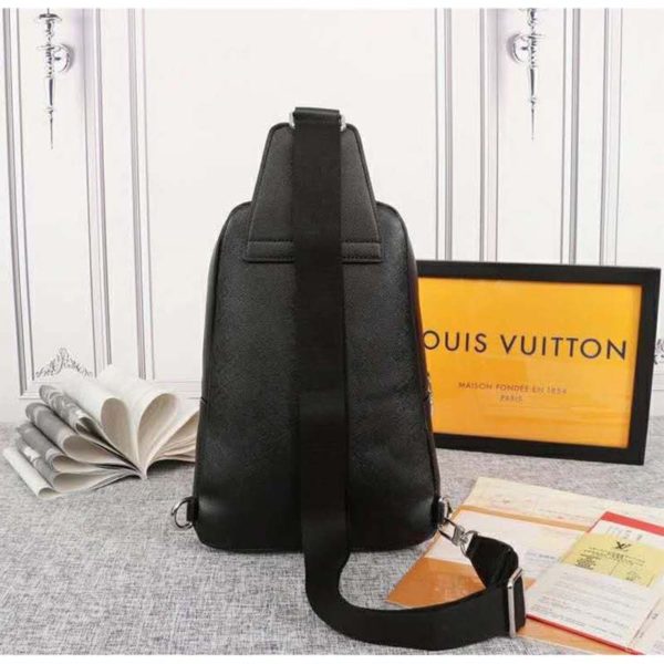 Louis Vuitton LV Men Avenue Sling Bag Taiga Leather-Black (5)
