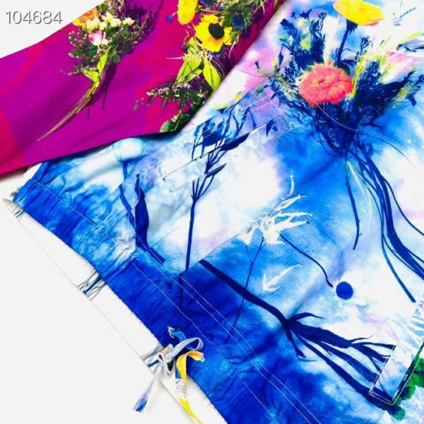 Louis Vuitton LV Men Flowers Poplin Patchwork Hoodie Cotton Multicolor Loose Fit (1)