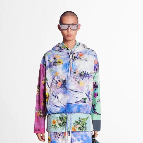 Louis Vuitton LV Men Flowers Poplin Patchwork Hoodie Cotton Multicolor  Loose Fit - LULUX